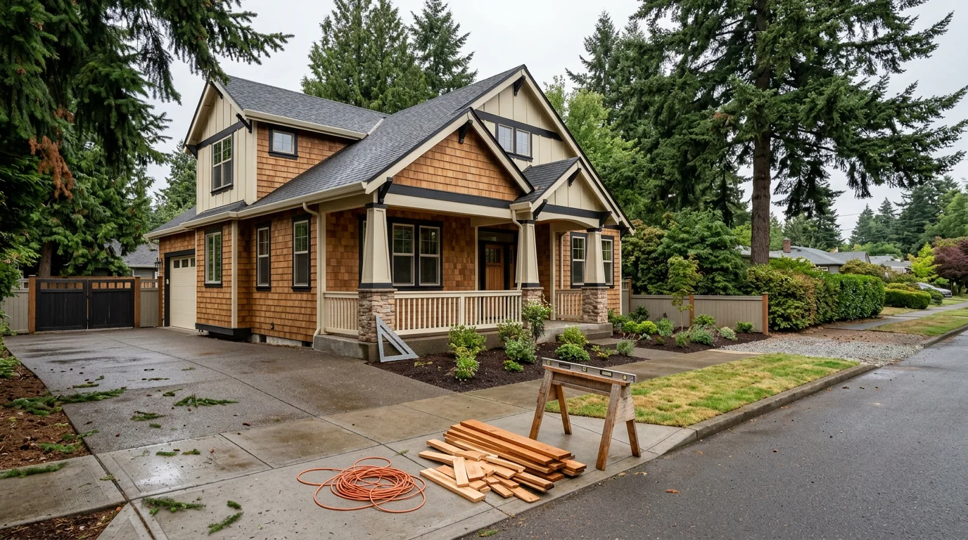 New custom home under construction by Oregon Builder Pros in the Lake Oswego, Oregon area